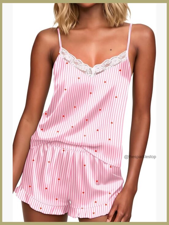 Other - Satin Camisole and Ruffle Shorts Pajama Set